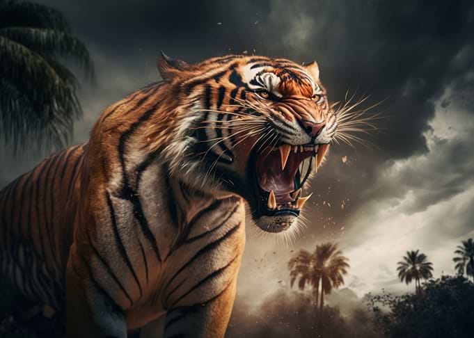 Aggressive angry Tiger