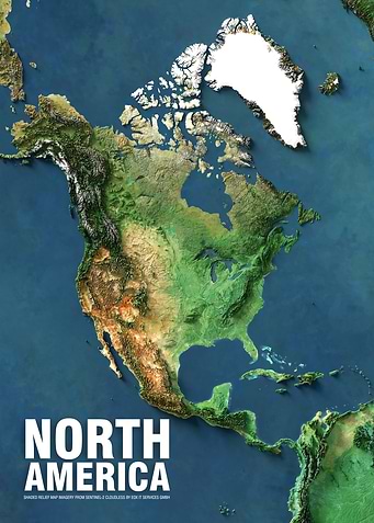 North America relief map