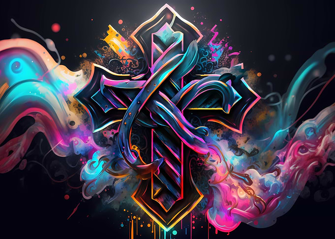 Cross watercolor art