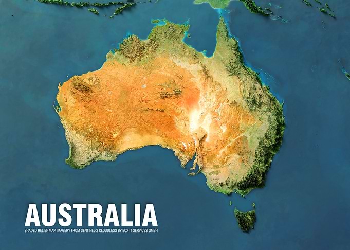 Australia relief map