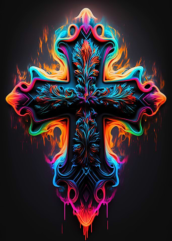 Cross watercolor art