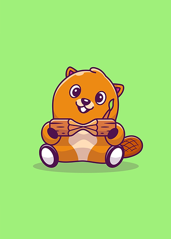 Cute Beaver Holding Wood