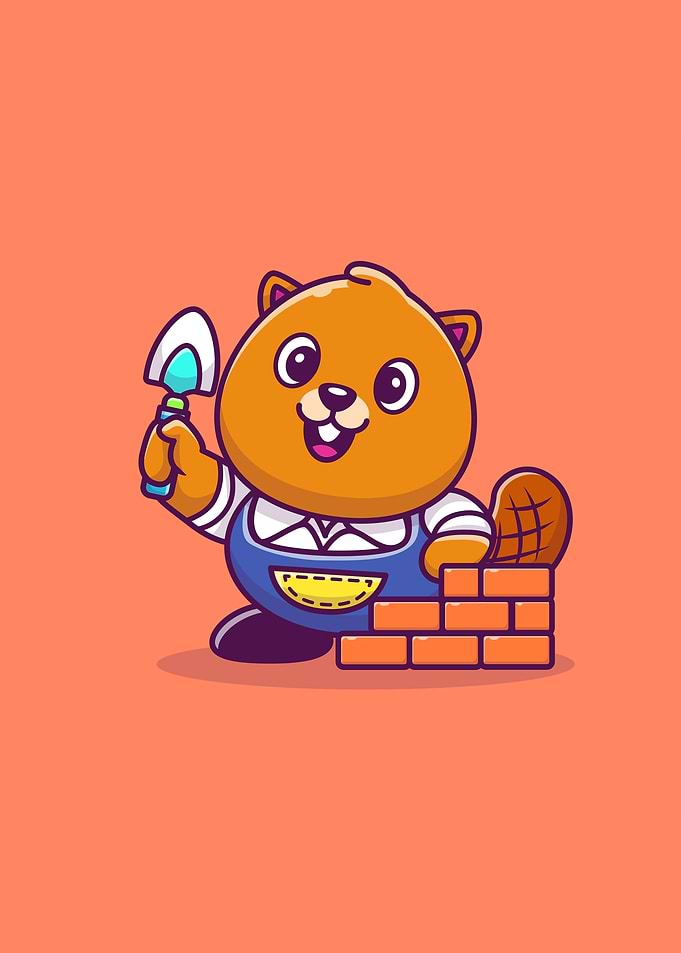Cute Beaver Construction