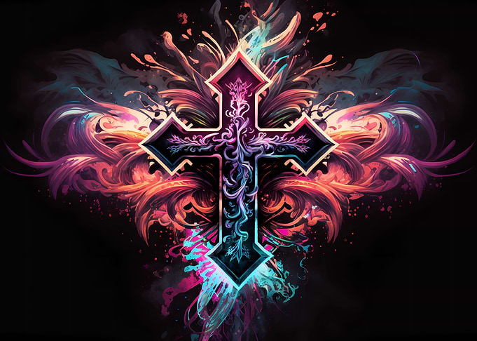 Cross watercolor art