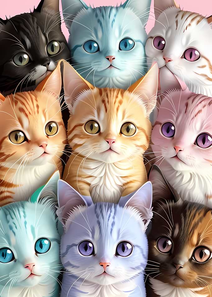 cute cat family photo