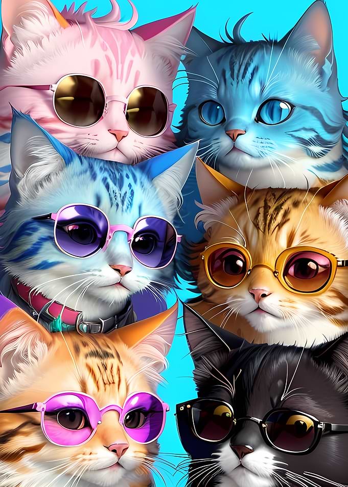 cute cat family photo