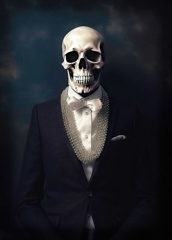 Elegant Fashionista Skull