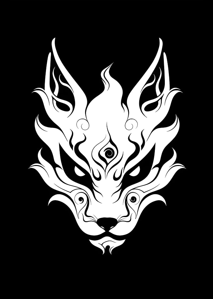 Minimalistic Kitsune Fox