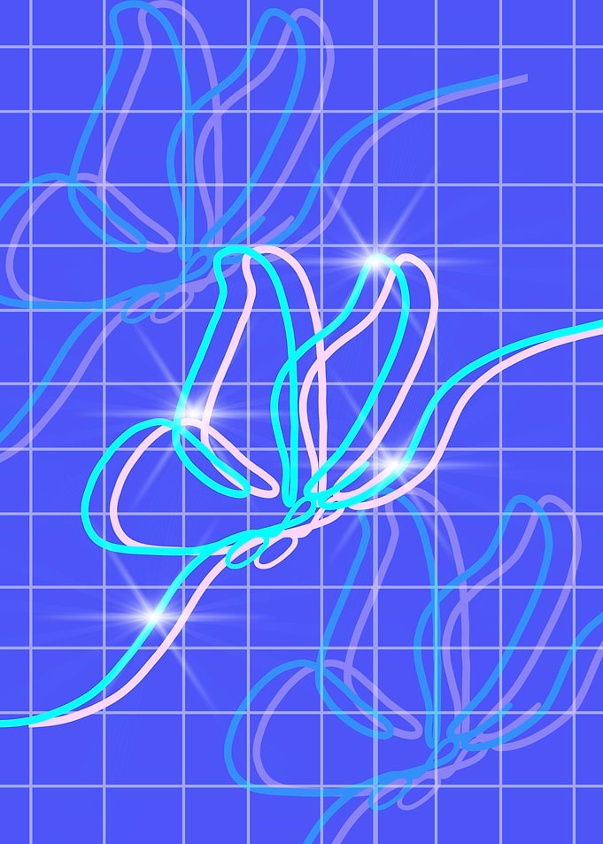 little butterfly line art