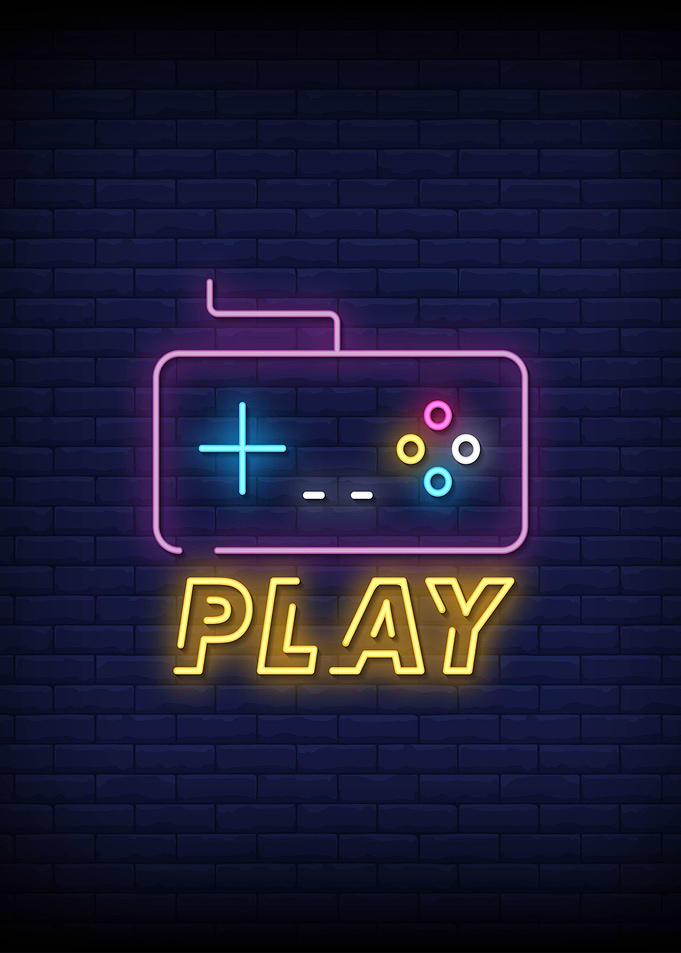 controller play neon sign