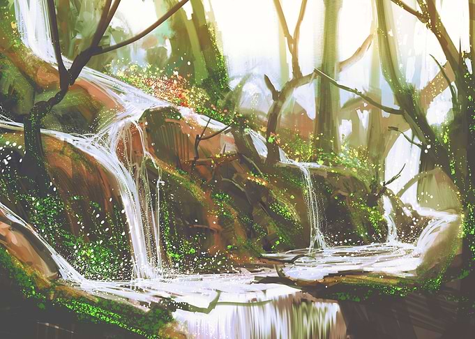 Waterfall in forest
