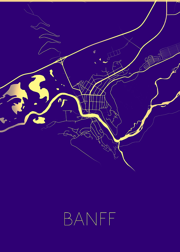 purple gold Banff town