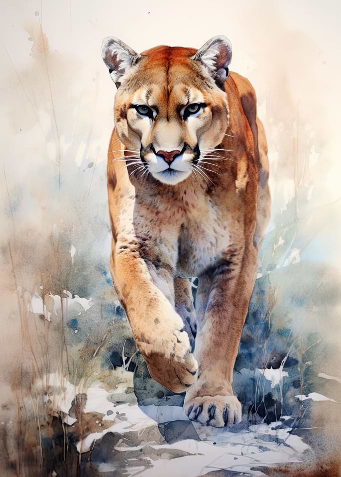 Cougar Watercolor