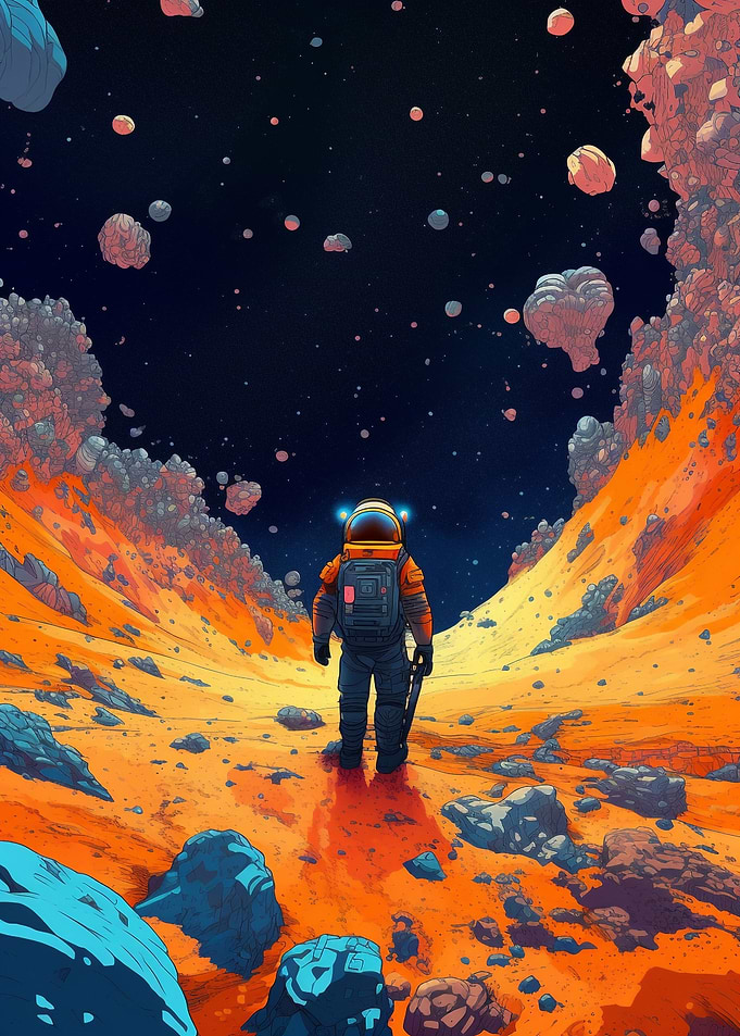 Astronaut Space Asteroids