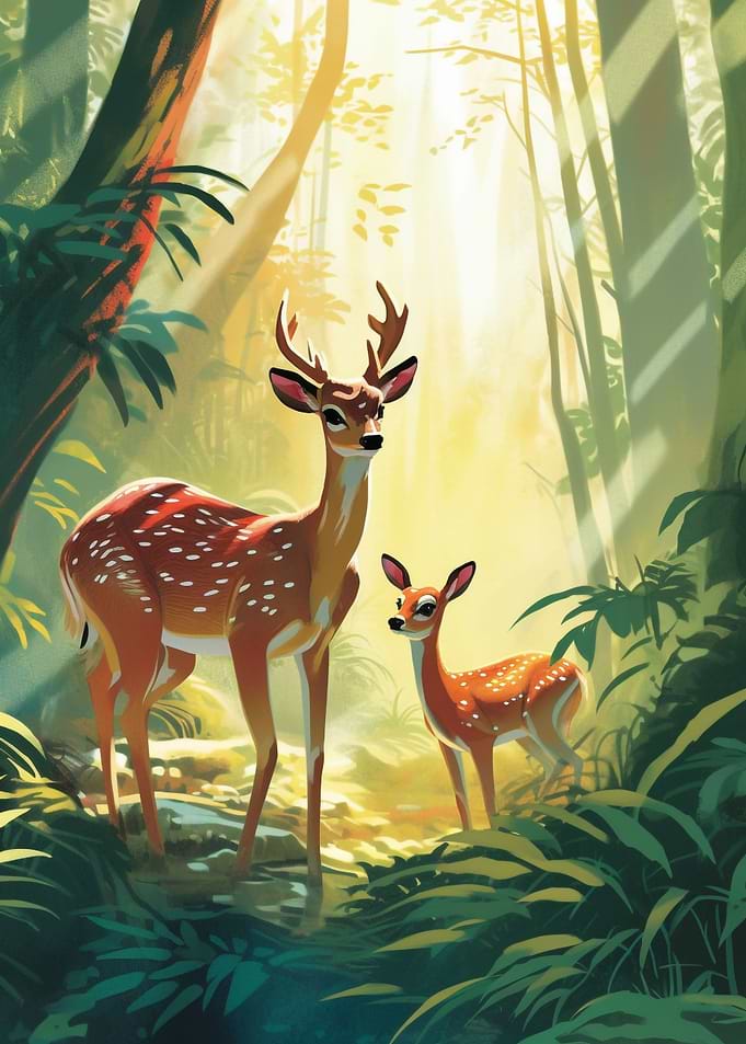 Deer Animals in Forest