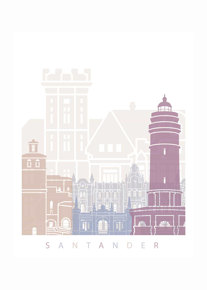 Santander skyline pastel
