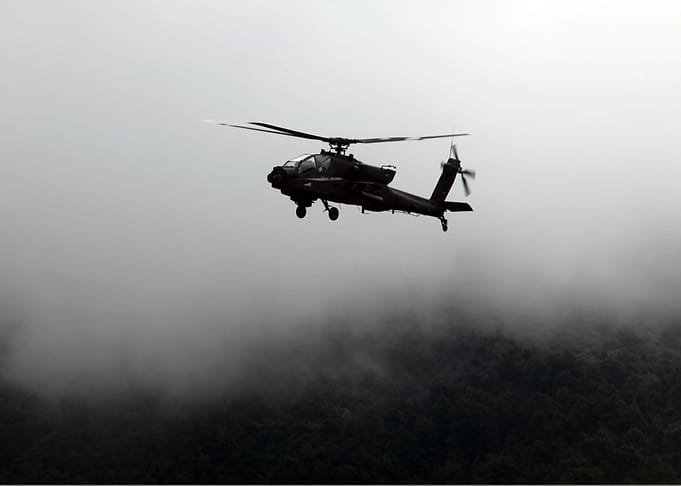 black and white helicopter