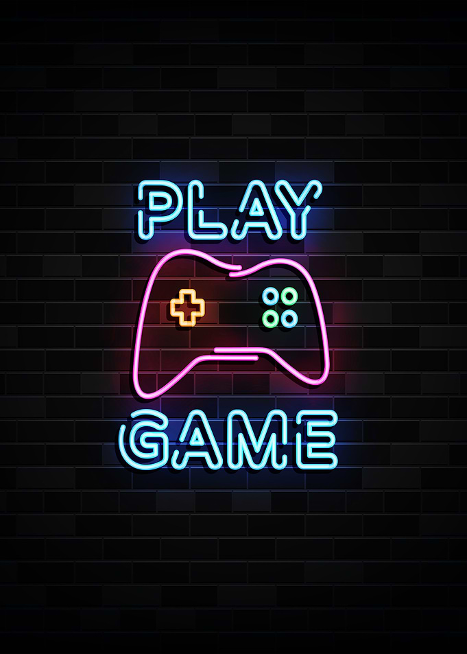 Play game neon sign