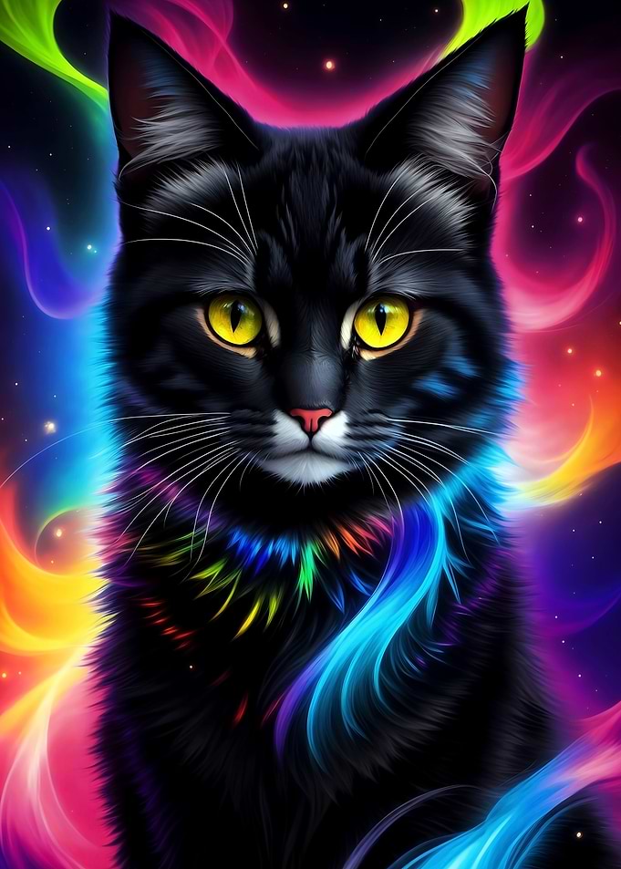 Fantasy Black Cat Portrait