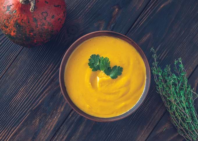 Bowl of pumpkin soup
