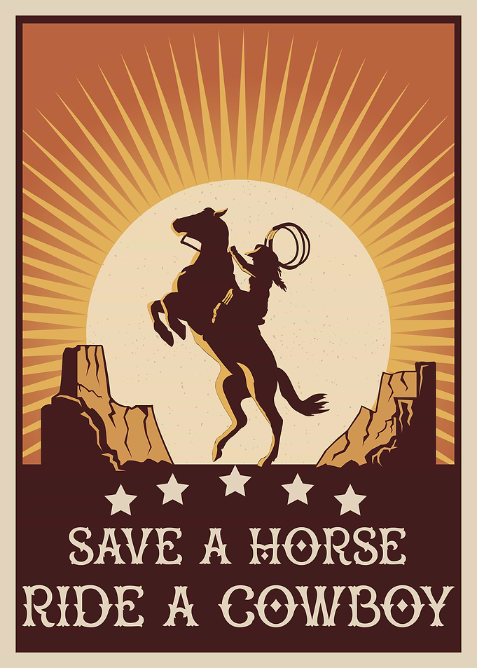 Funny Cowboy Western Art