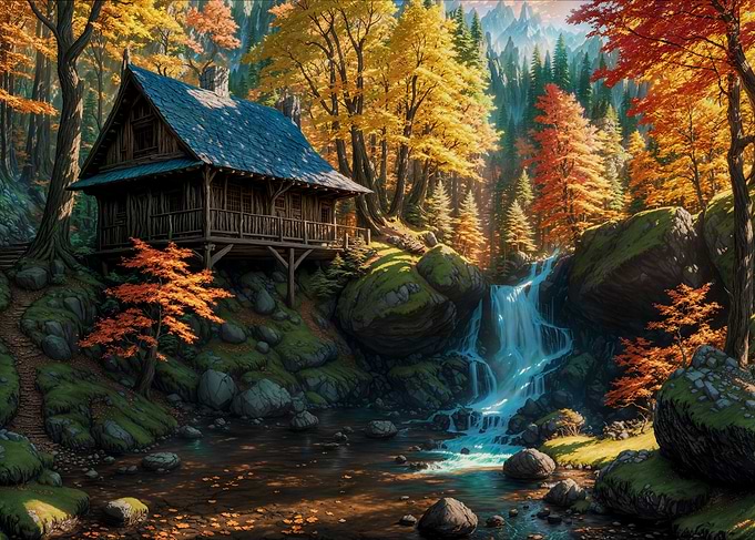 Cozy Cabin in a Forest