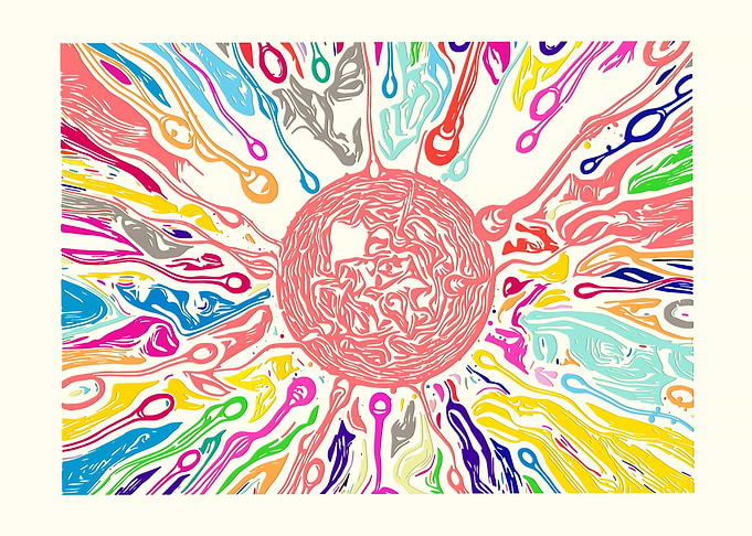 Sperms and Egg Art