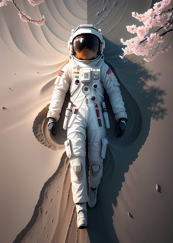 dreamlike scene astronaut
