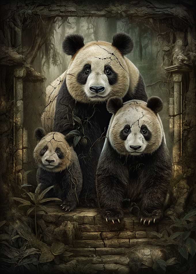 Panda Elegance Digital Art