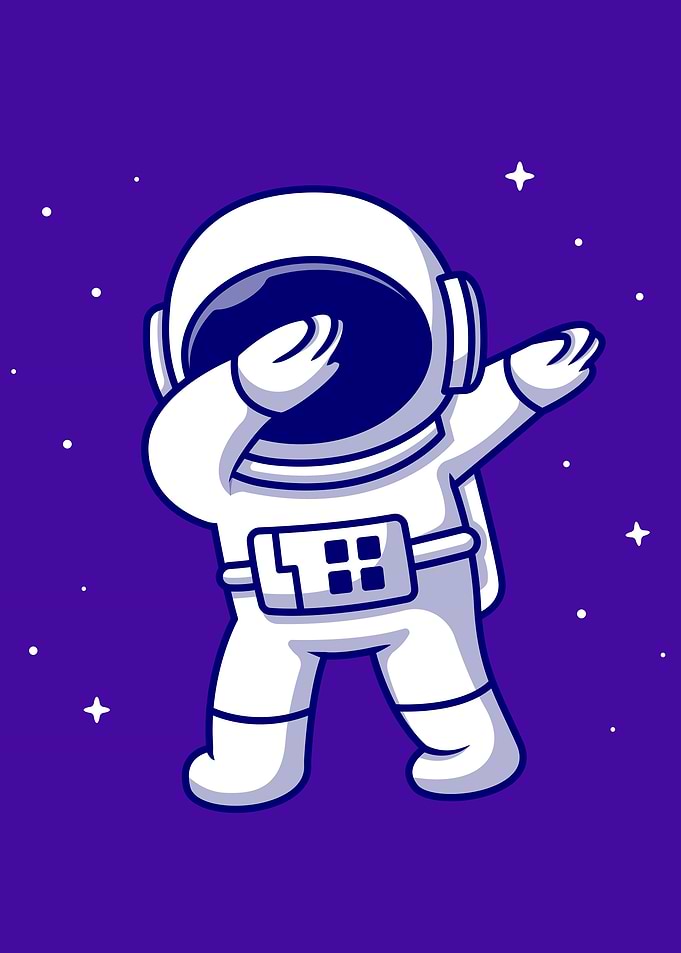 Astronaut dabbing cartoon