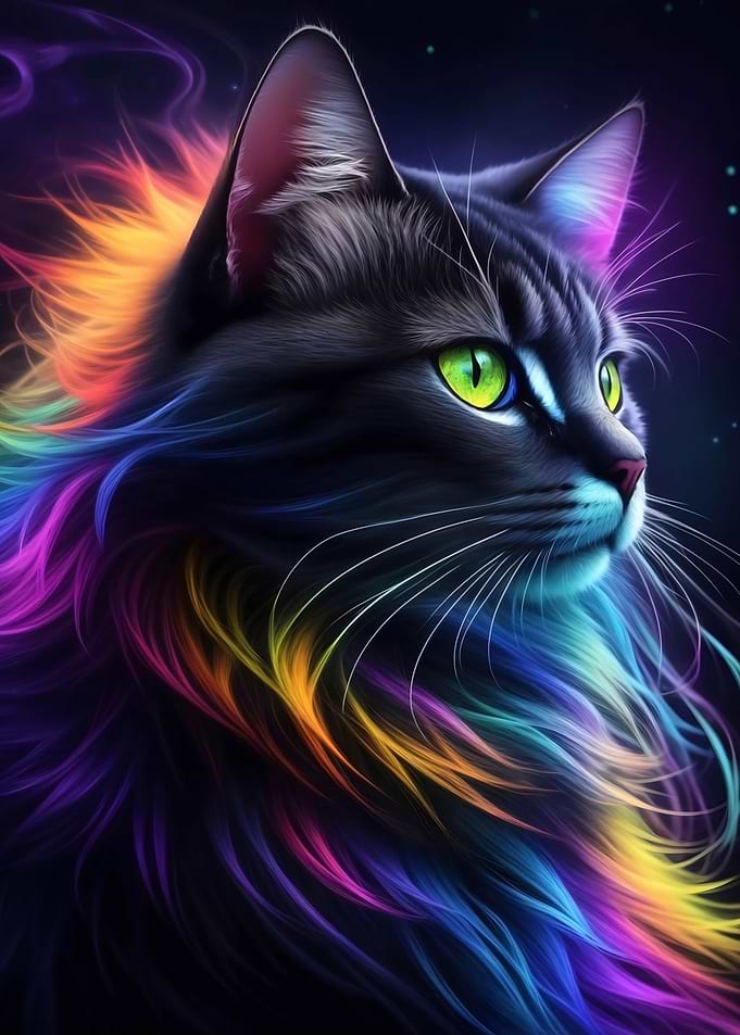 Stunning Fantasy Black Cat