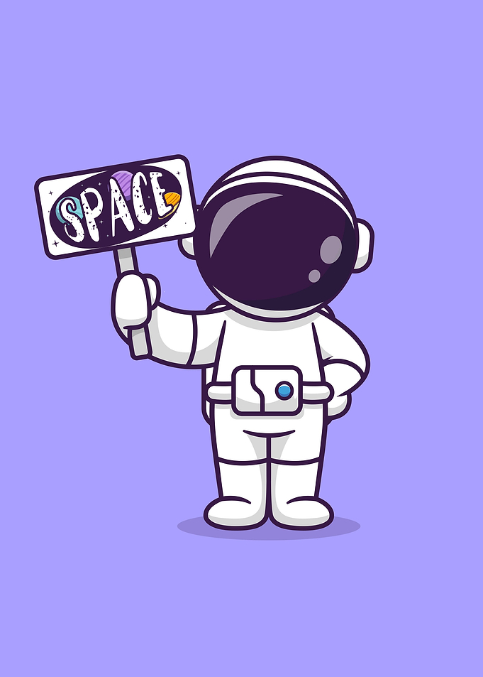 Cute astronaut holding