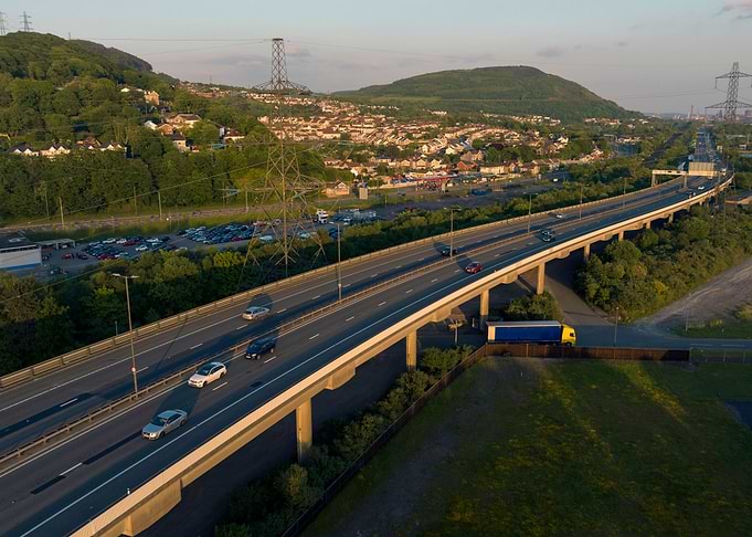 M4 motorway Port Talbot