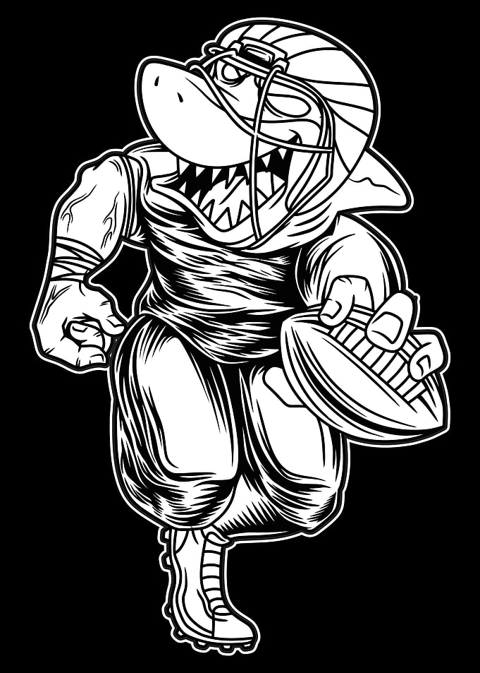 Shark Football BnW