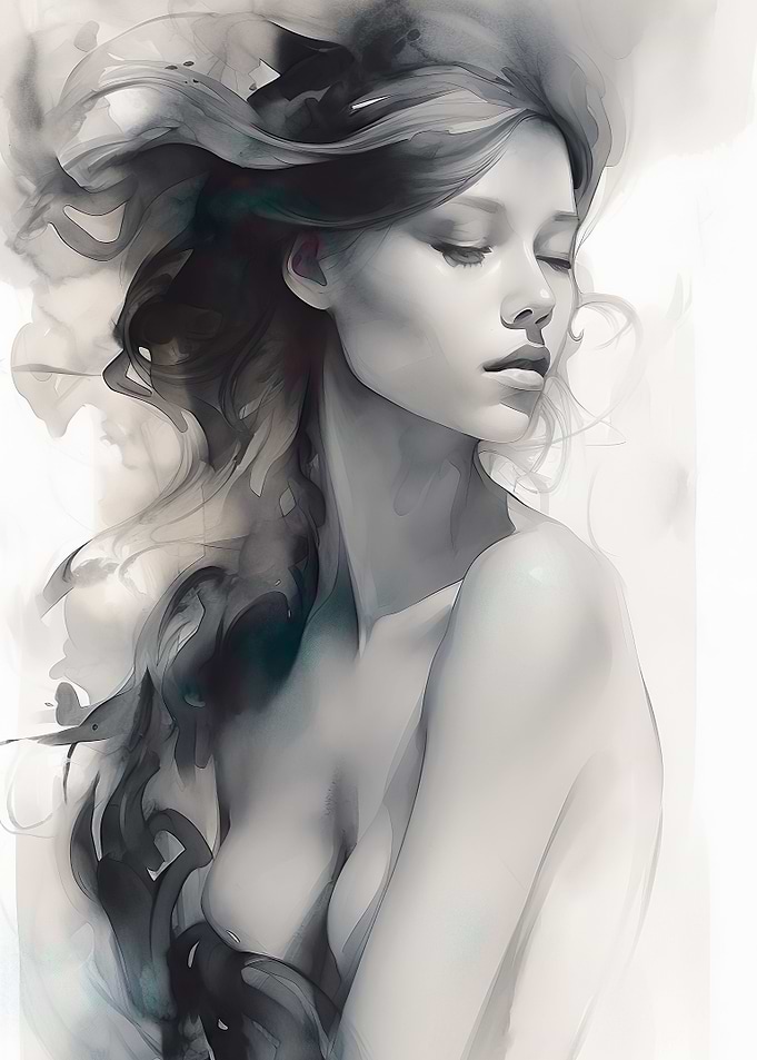 Naked shadow girl