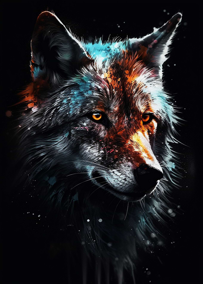 Wolf animal painting