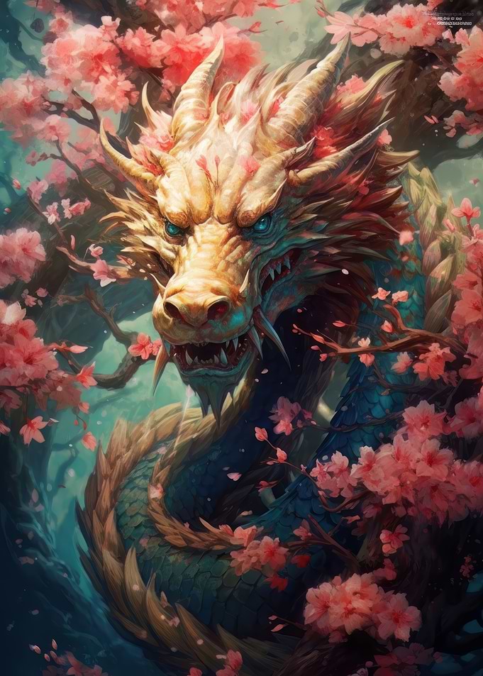 Dragon in rosse garden