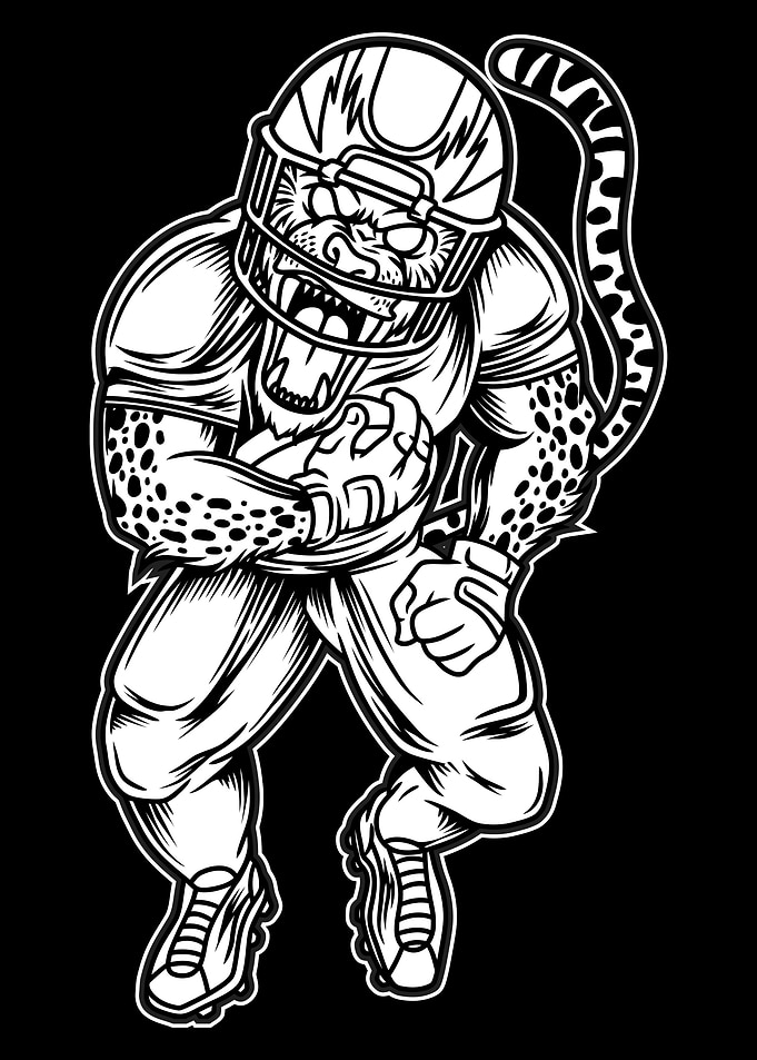 Jaguar Football BnW