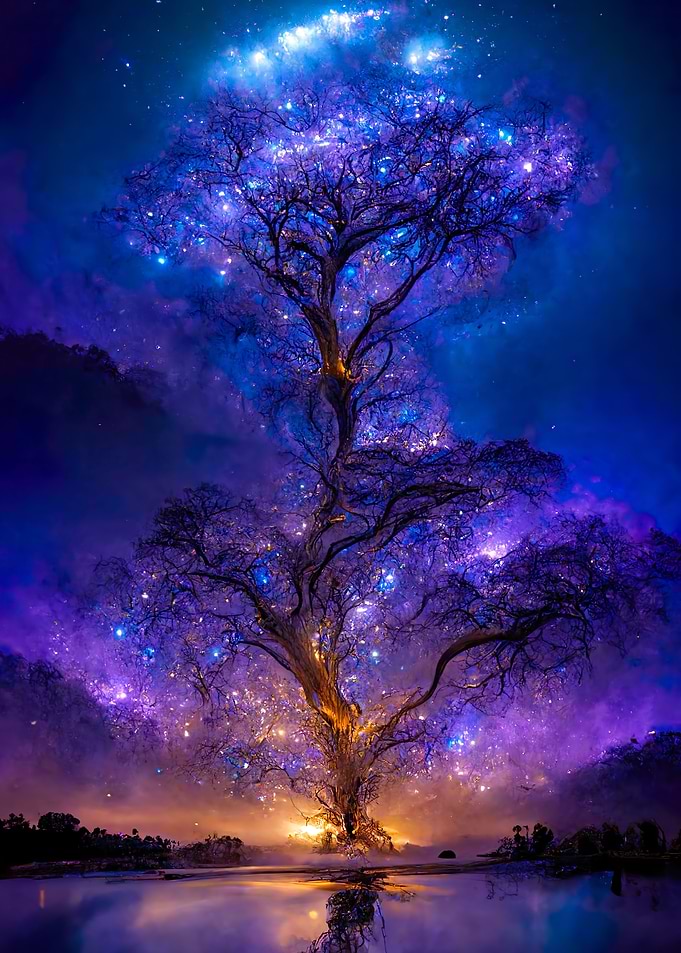 Purple galaxy tree