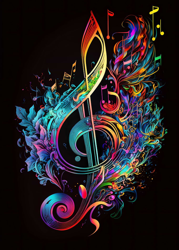 Musical clef watercolor