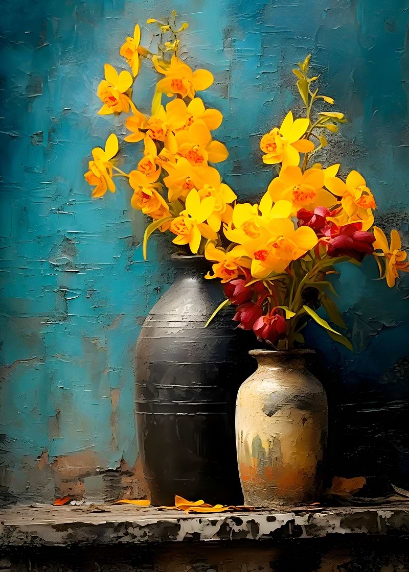 Rustic Still Life — metal poster wall art