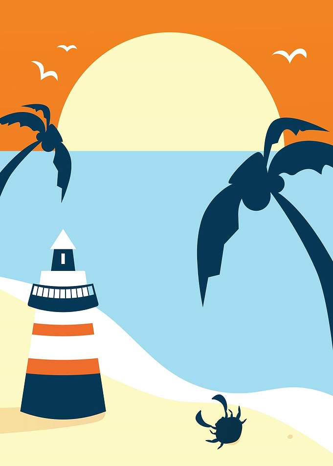 Sunset Retro Vector