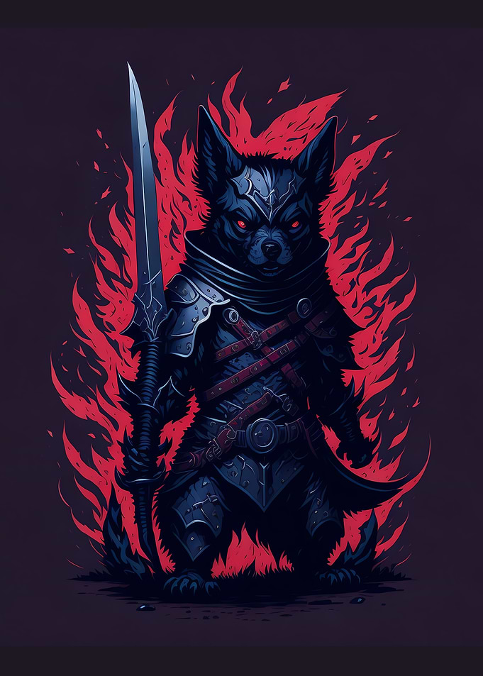 Assassin dog with sword