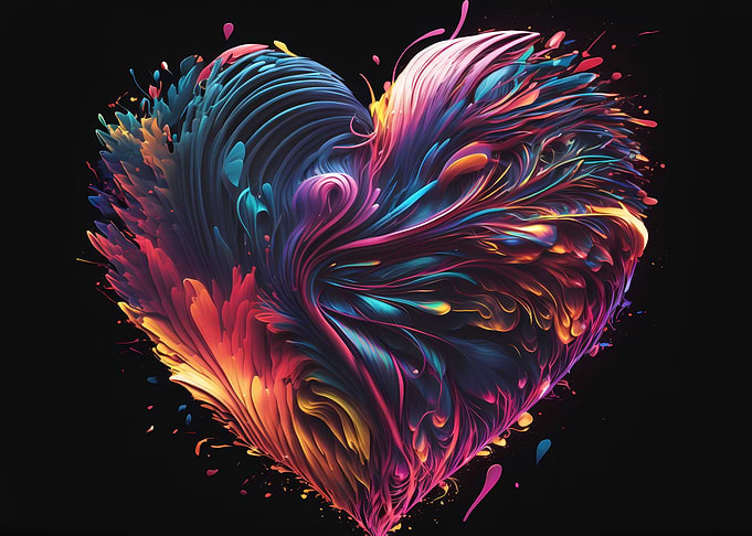 Heart watercolor art