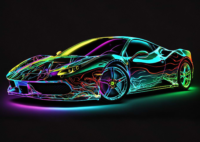 Neon Painted Ferrari 458