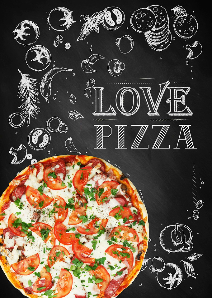 Chalkboard Love Pizza