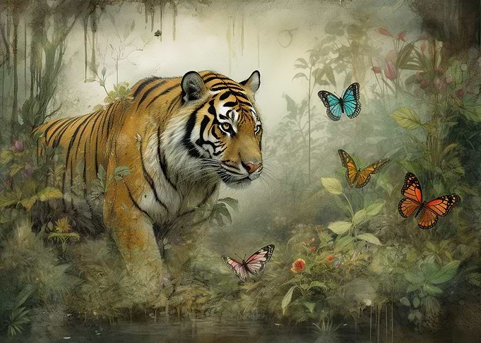 Ferocious Beauty Tiger Art