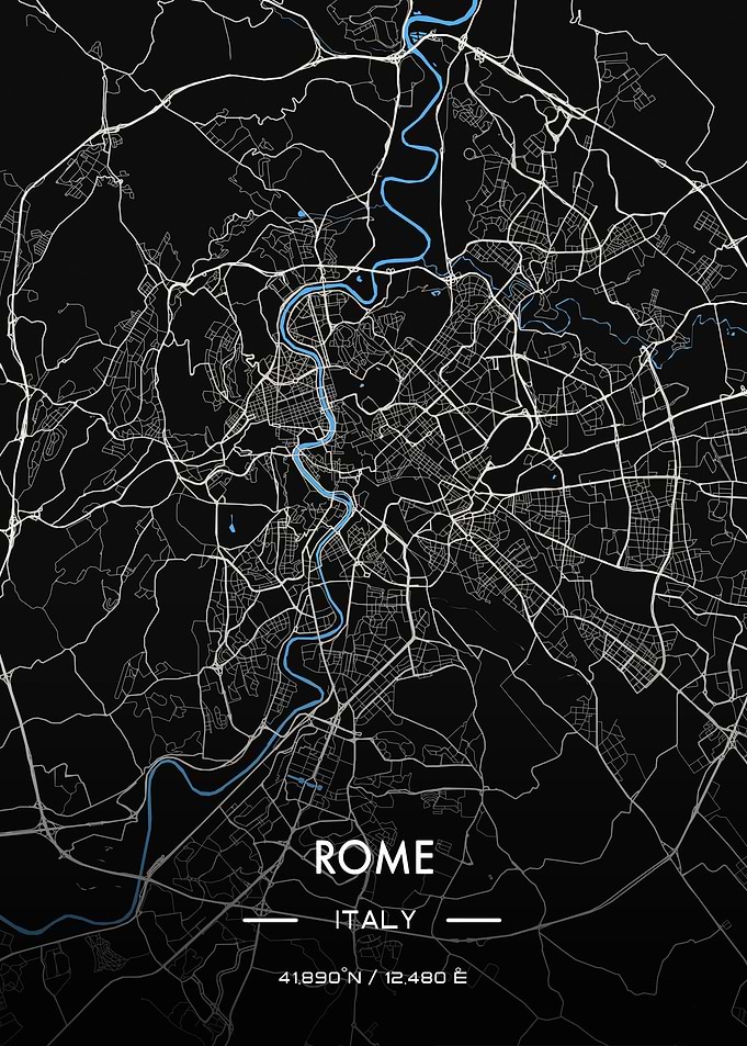 Rome night map