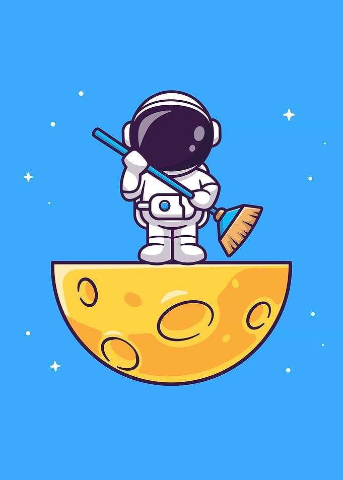 Cute astronaut holding