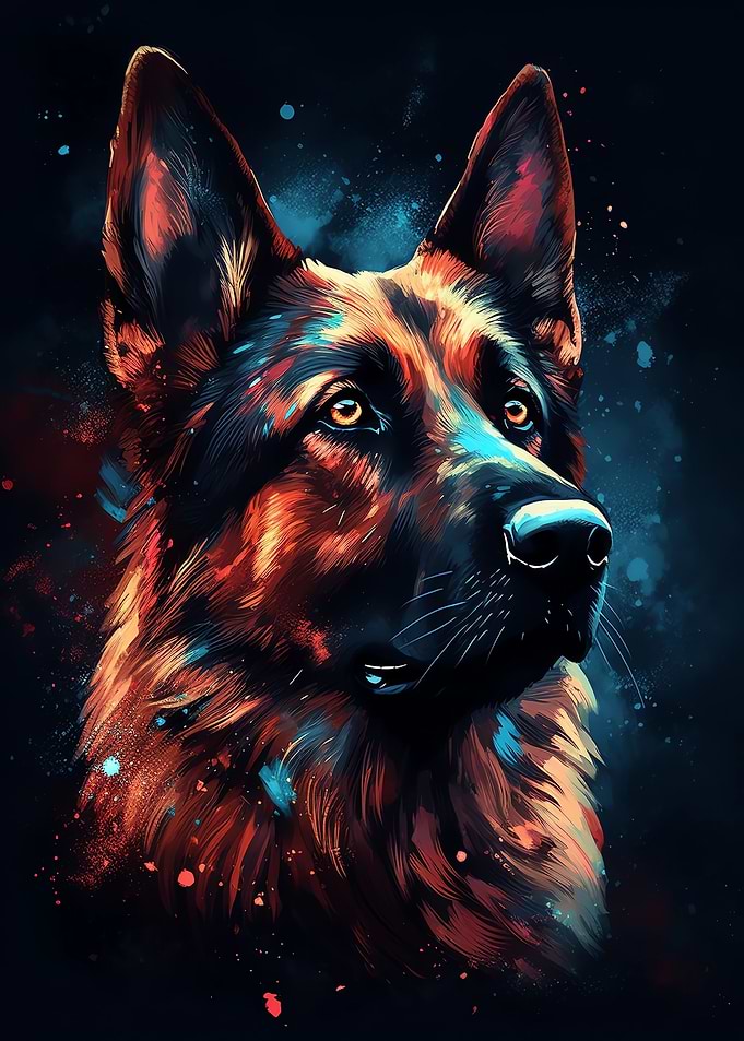 German Shepherd Galaxy art